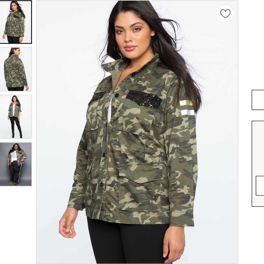 Eloquii Camo Sequin Jacket